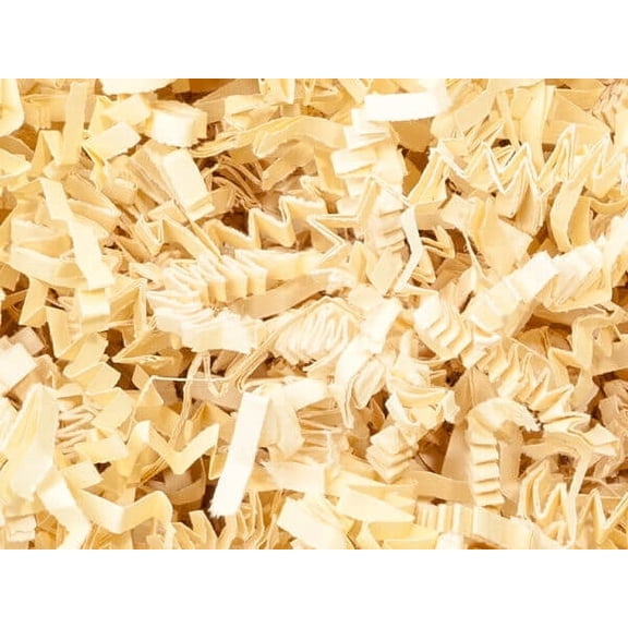 Pack Of 1, Solid French Vanilla Crinkle Cut Shred (Spring-Fill / Zig Fill) 1/8" Wide 8 Oz Made In USA