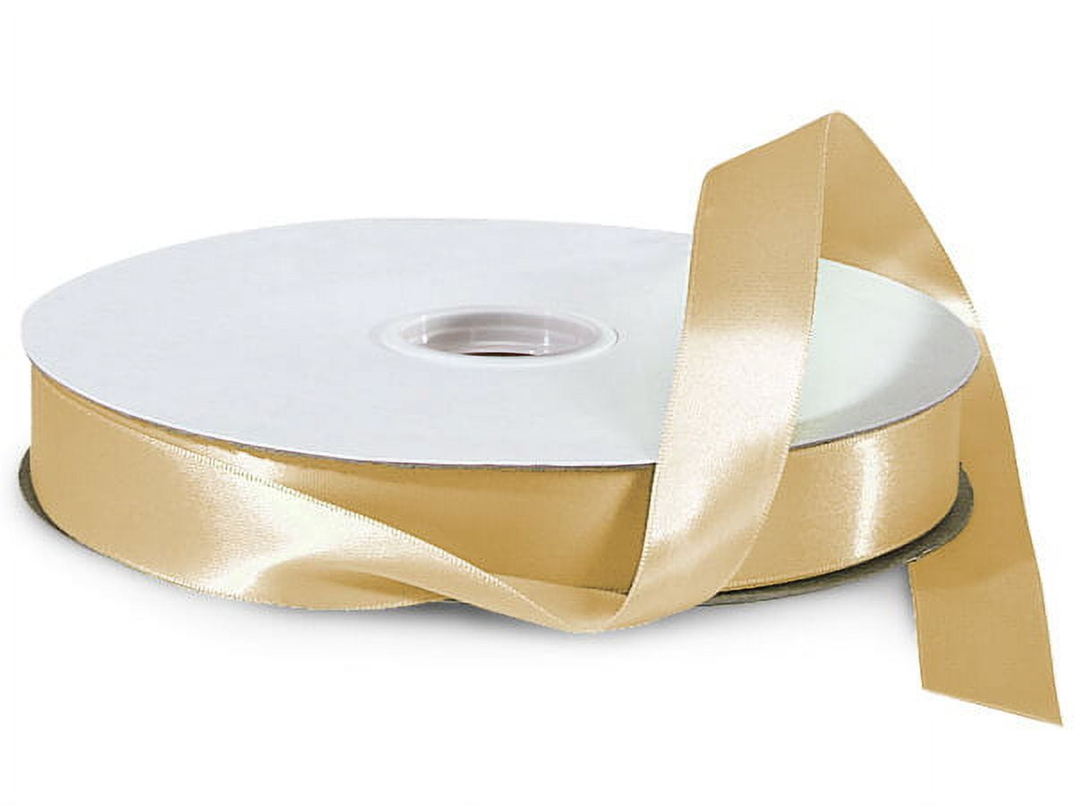 Pack Of 1, Solid Gold Double Faced Satin Ribbon 7/8" X 100 Yds 100% Polyester