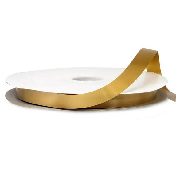 Pack Of 1, Solid Holiday Gold Poly Ribbon 3/4" X 250 Yards For Bow Making, Made in USA