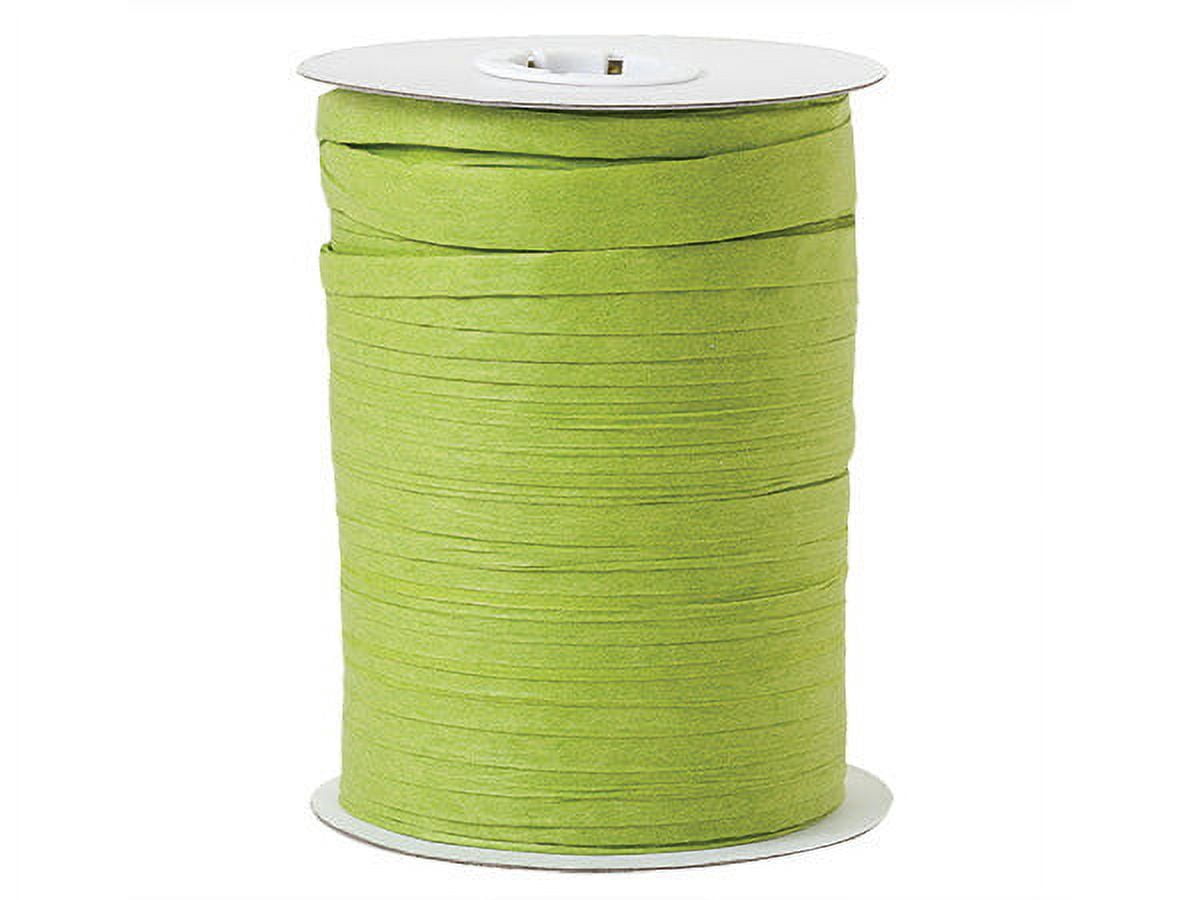 Pack Of 1, Solid Jungle Green Paper Raffia Ribbon 1/4" - 1.25" Width 100 Yard Roll 100% Natural Fibers