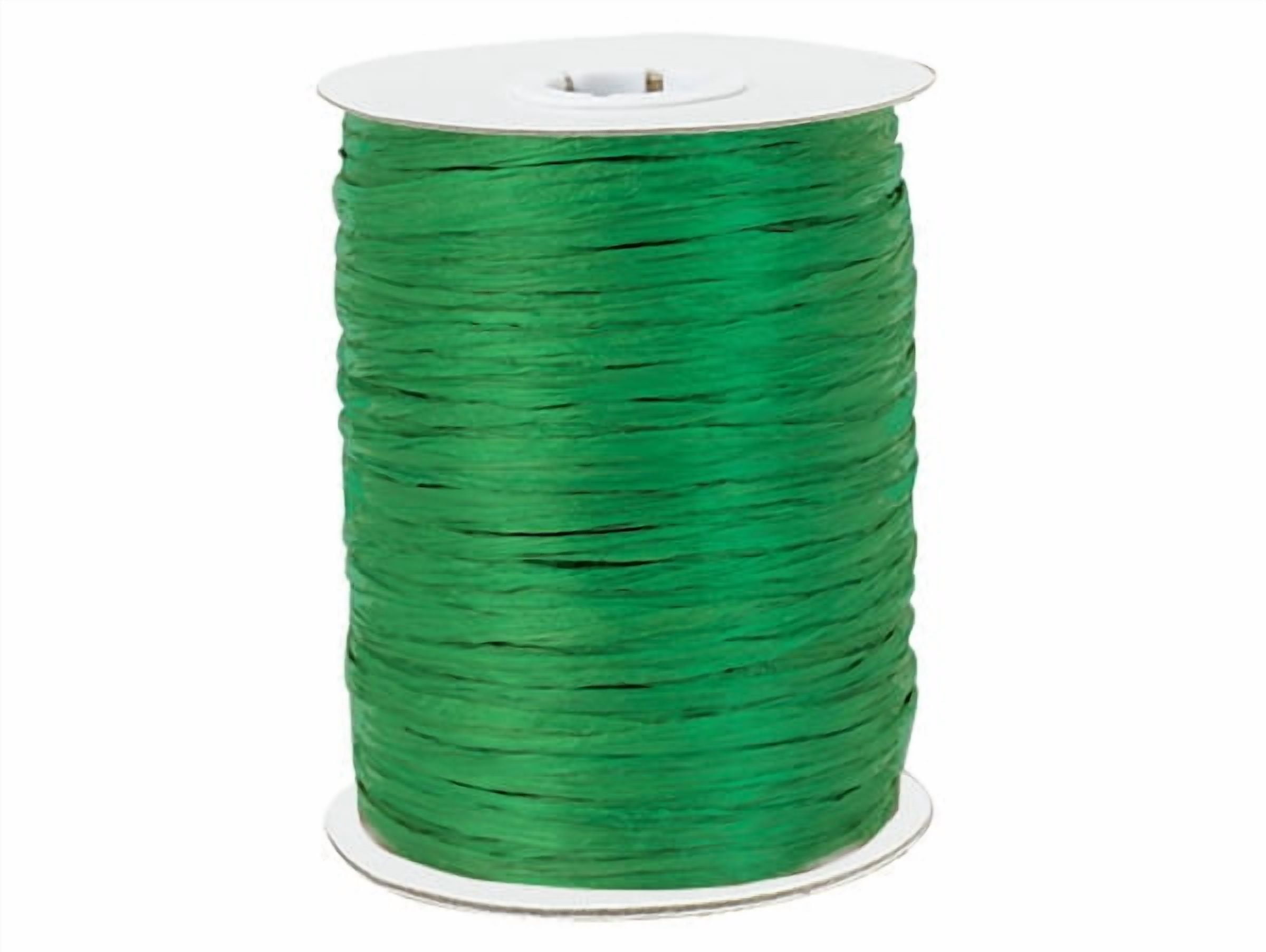 Pack Of 1, Solid Kelly Green Paper Raffia Ribbon 1/4" - 1.25" Width 100 Yard Roll 100% Natural Fibers
