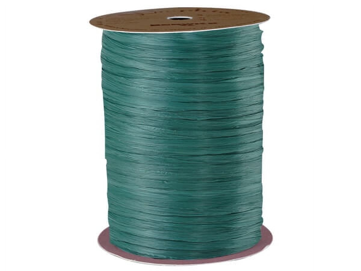 Pack Of 1, Solid Matte Hunter Synthetic Raffia Ribbon 100 Yds Made in USA
