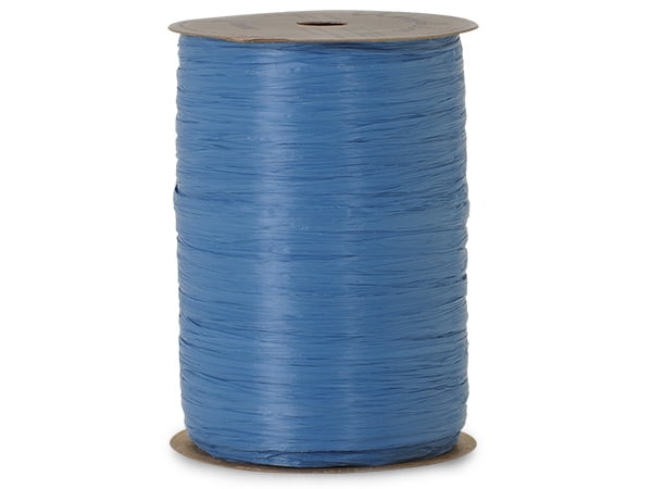 Pack Of 1, Solid Matte Royal Blue Synthetic Raffia Ribbon 100 Yds Made in USA
