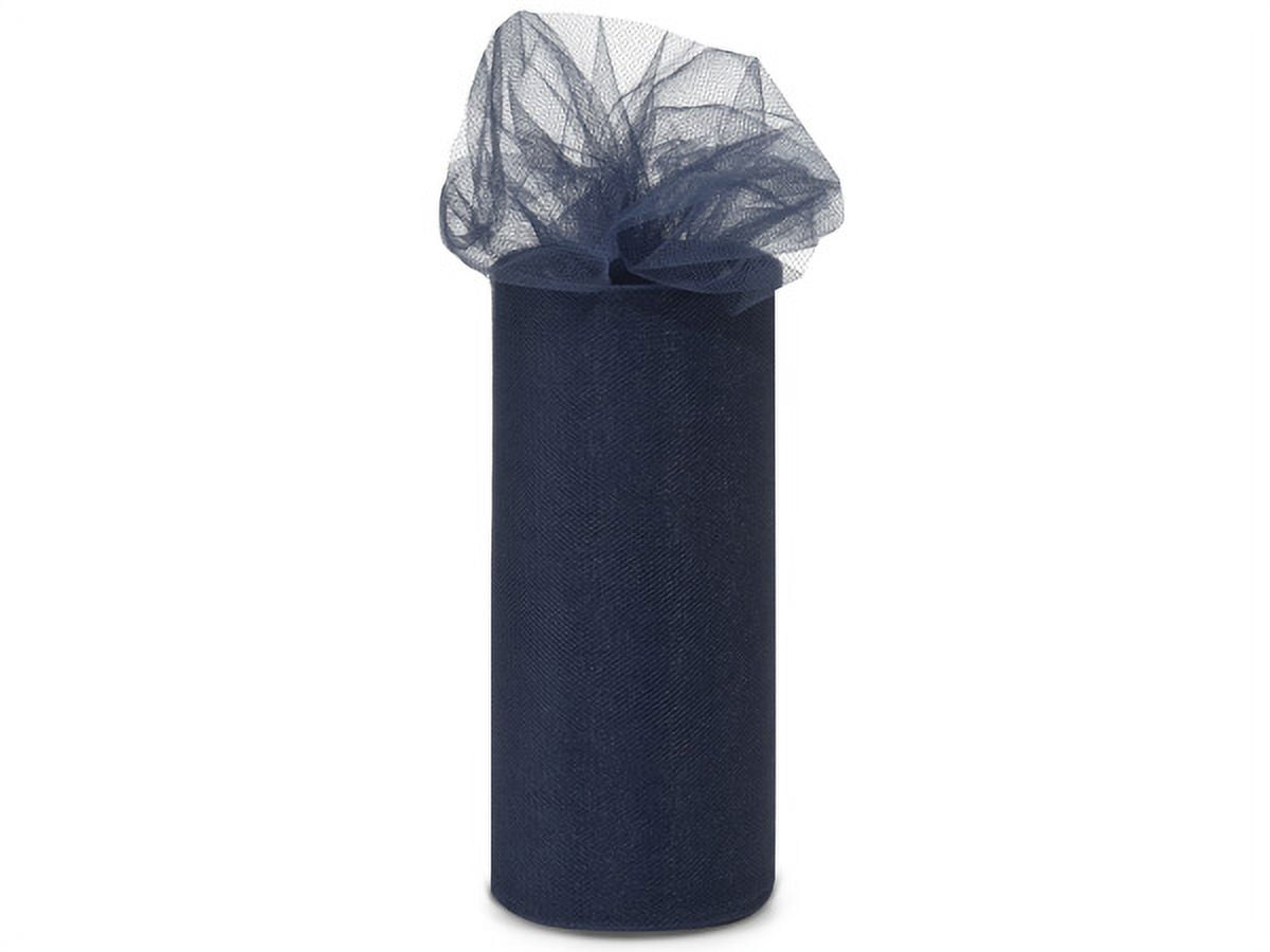 Pack Of 1, Solid Navy Blue Flame Retardant Tulle Ribbon 6" X 25 Yds Nylon Netting Great Floral & Gift Netting Ribbon