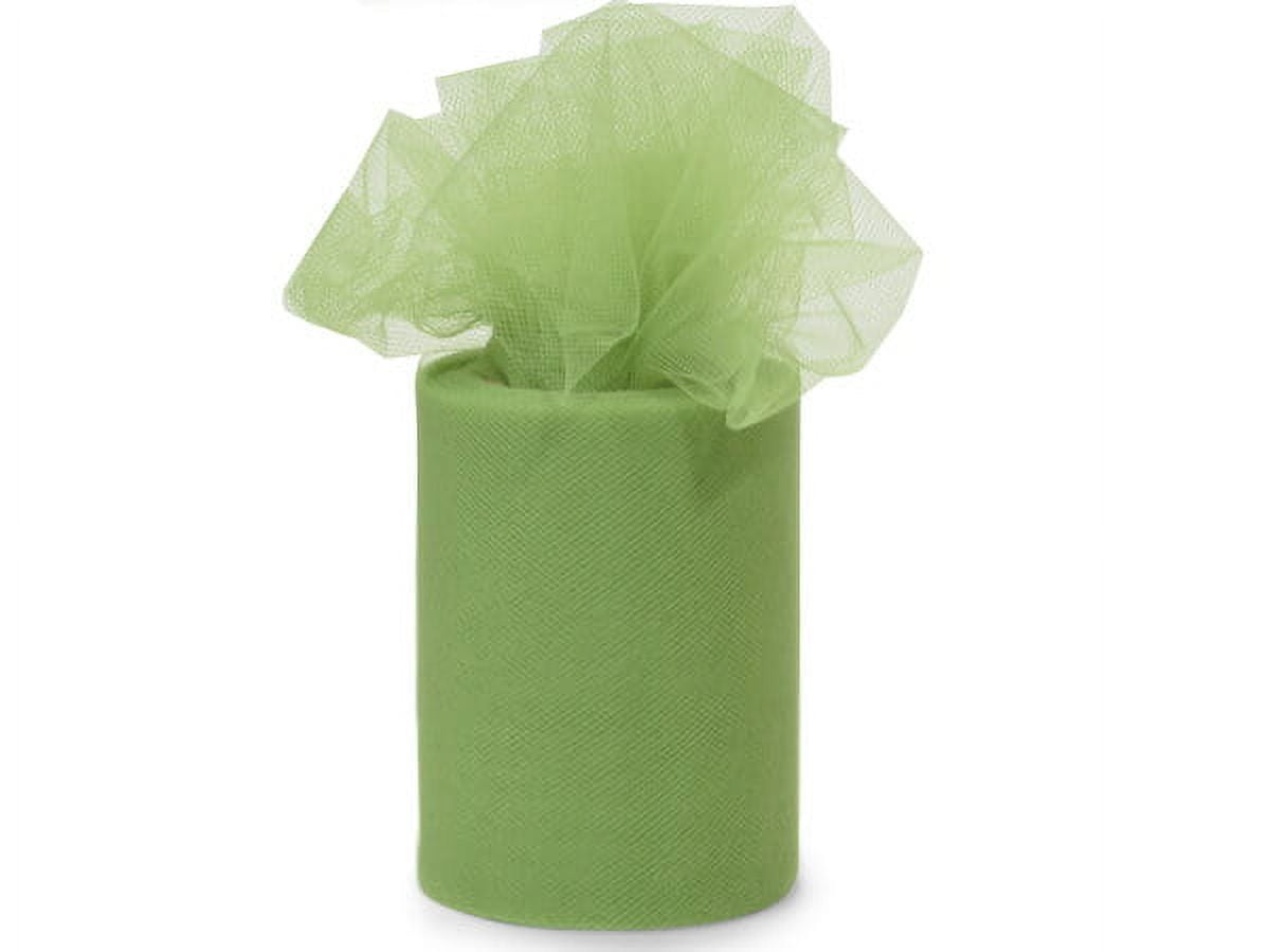 Pack Of 1, Solid Olive Flame Retardant Tulle Ribbon 6" X 100 Yds Nylon Netting Great Floral & Gift Netting Ribbon