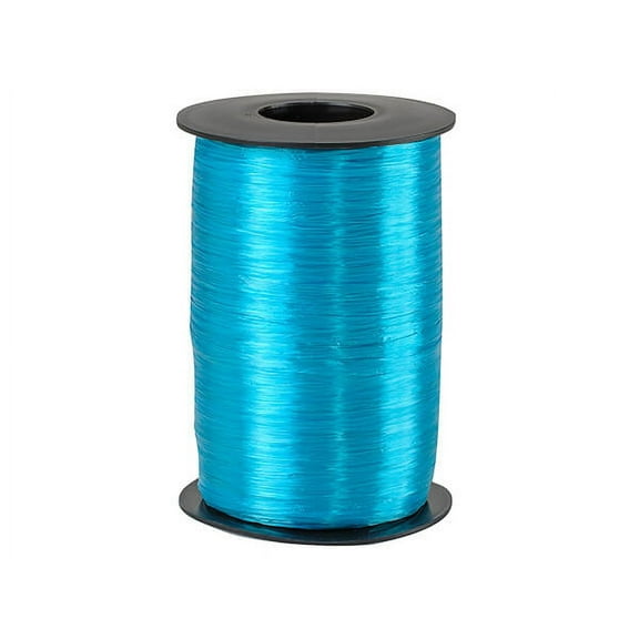 Pack Of 1, Solid Pearlized Aqua Synthetic Raffia Ribbon 500 Yds Made in USA