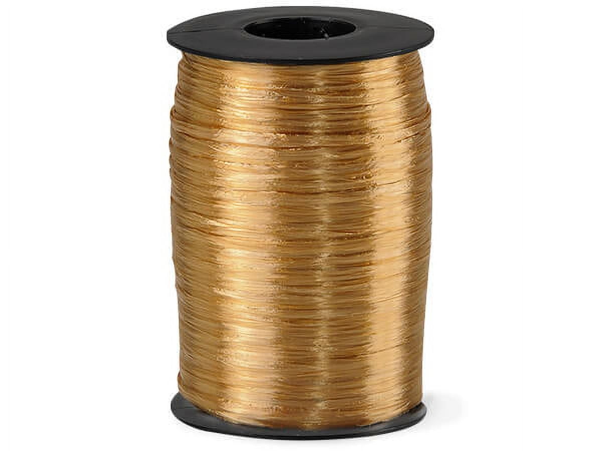 Pack Of 1, Solid Pearlized Gold Synthetic Raffia Ribbon 500 Yds Made in USA