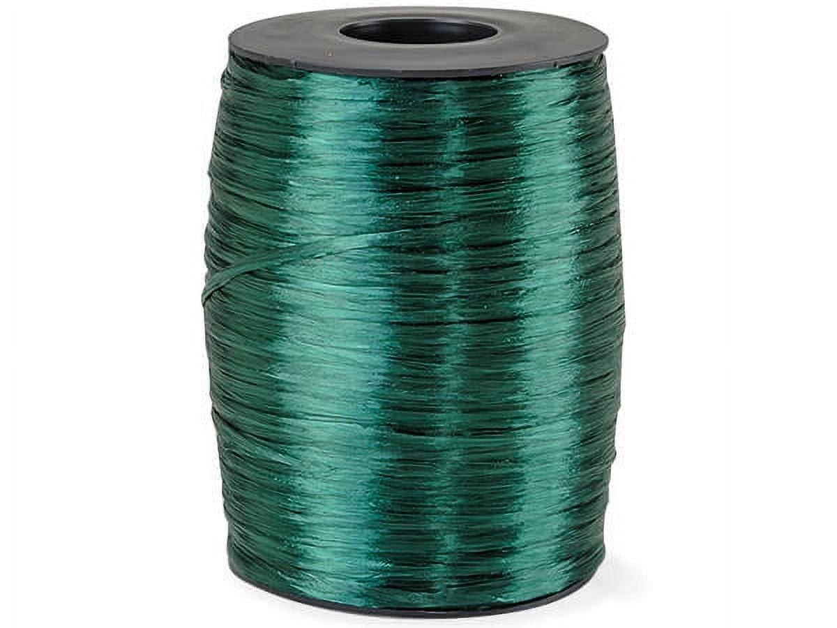 Pack Of 1, Solid Pearlized Hunter Synthetic Raffia Ribbon 500 Yds Made in USA