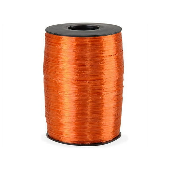 Pack Of 1, Solid Pearlized Orange Synthetic Raffia Ribbon 500 Yds Made in USA