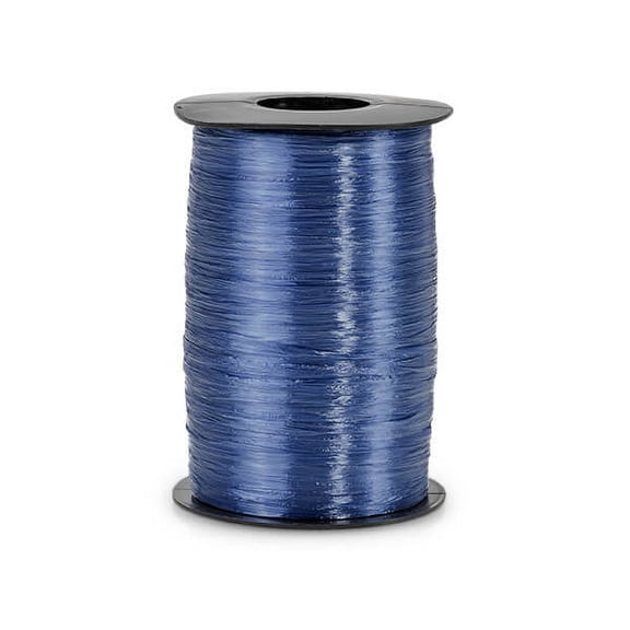 Pack Of 1, Solid Pearlized Royal Blue Synthetic Raffia Ribbon 500 Yds Made in USA