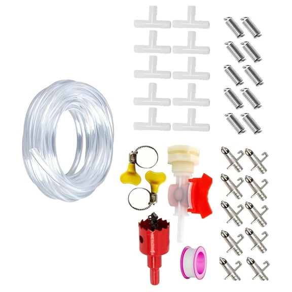Pack Of 10/20 Automatic Rabbits Watering Systems Kits With Nipples Drinkers For Small Pet And Poultry Feeding Supply
