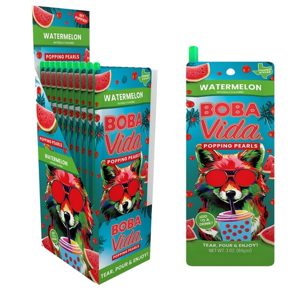 (Pack Of 10) Bobavida Boba Popping Watermelon Juicy 3 Oz