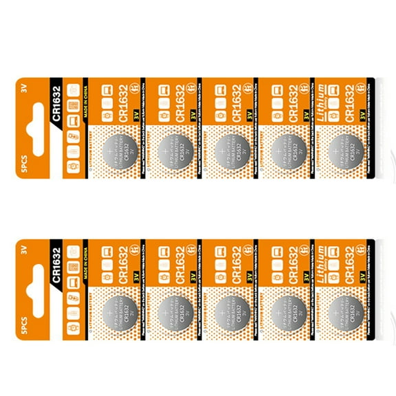 Pack Of 10 CR1632 Lithium Coin Batteries 3V for Watches and Small Devices BR1632 DL1632 ECR1632 KCR1632 LM1632