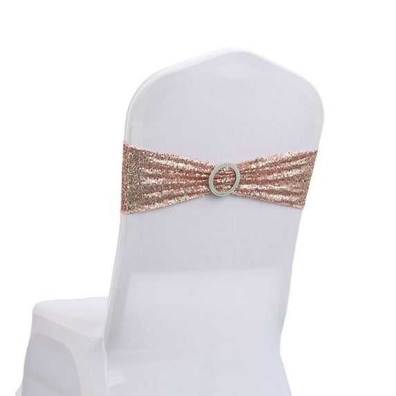 Pack Of 10 Chair Sashes Sequin Decorative Sequins Decor For Romantic Wedding Party Home Chair Cover Decorations -Style 1
