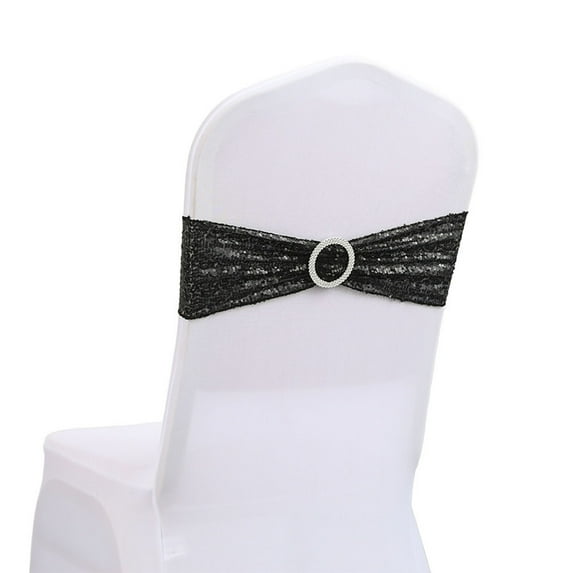 Pack Of 10 Chair Sashes Sequin Decorative Sequins Decor For Romantic Wedding Party Home Chair Cover Decorations -Style 4