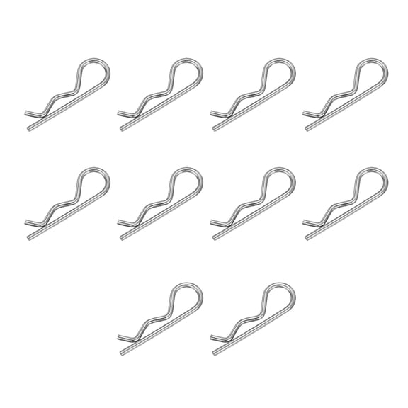 Pack Of 10 Ear Shaped Spring Cotter Pins Steel Retaining Clips Corrosions Resistant Clip set for Secure Hitches Pin Locking