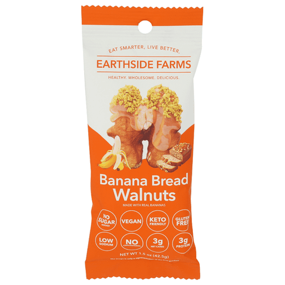 (Pack Of 10) Earthside Farms Walnuts Banana Bread 1.5 Oz