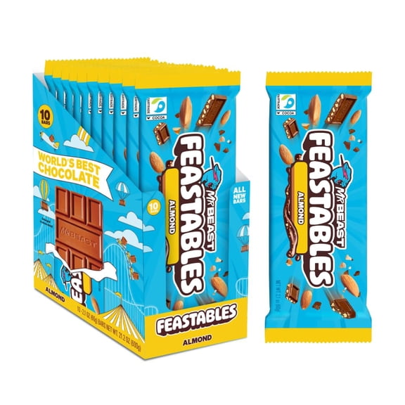 (Pack Of 10) Featables Bar Chocolate Almond 2.1 Oz