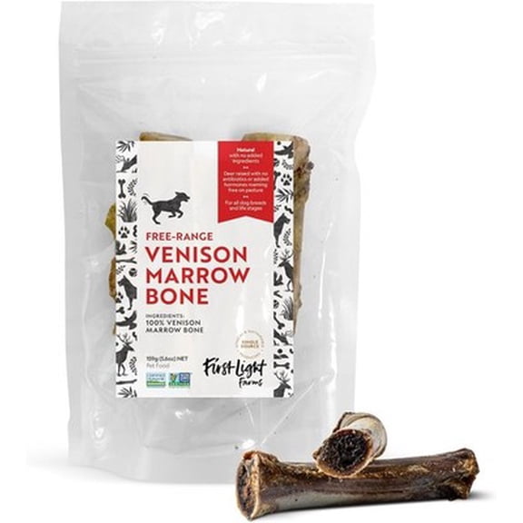 (Pack Of 10) First Light Dog Treat Marrowbone Venison 5.6 Oz