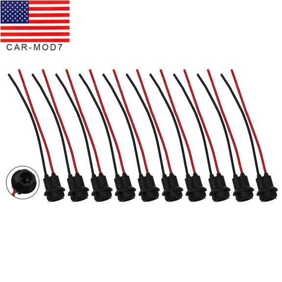 Pack Of 10 For Pigtail Light T10 194 168 Wiring Harness Socket Extension