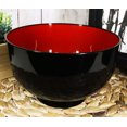 thumbnail image 1 of Pack Of 10 Japanese Black Red Lacquer Copolymer Plastic Large Ramen Bowls 38oz, 1 of 6