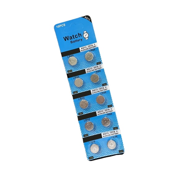 Pack Of 10 LR44 AG13 1.5V Button Cell Batteries for Calculators, Watches, and More