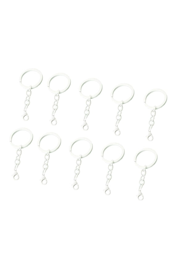 Pack Of 10 Mixed Color Metal Key Rings with Chains and Clasps for Organizing Keys Keychain Kits Jewelry Making Supplies