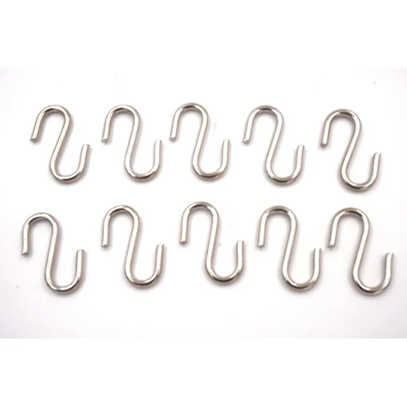 Pack Of 10 Nickel Plated Steel S Hook 3/4 Inch Length