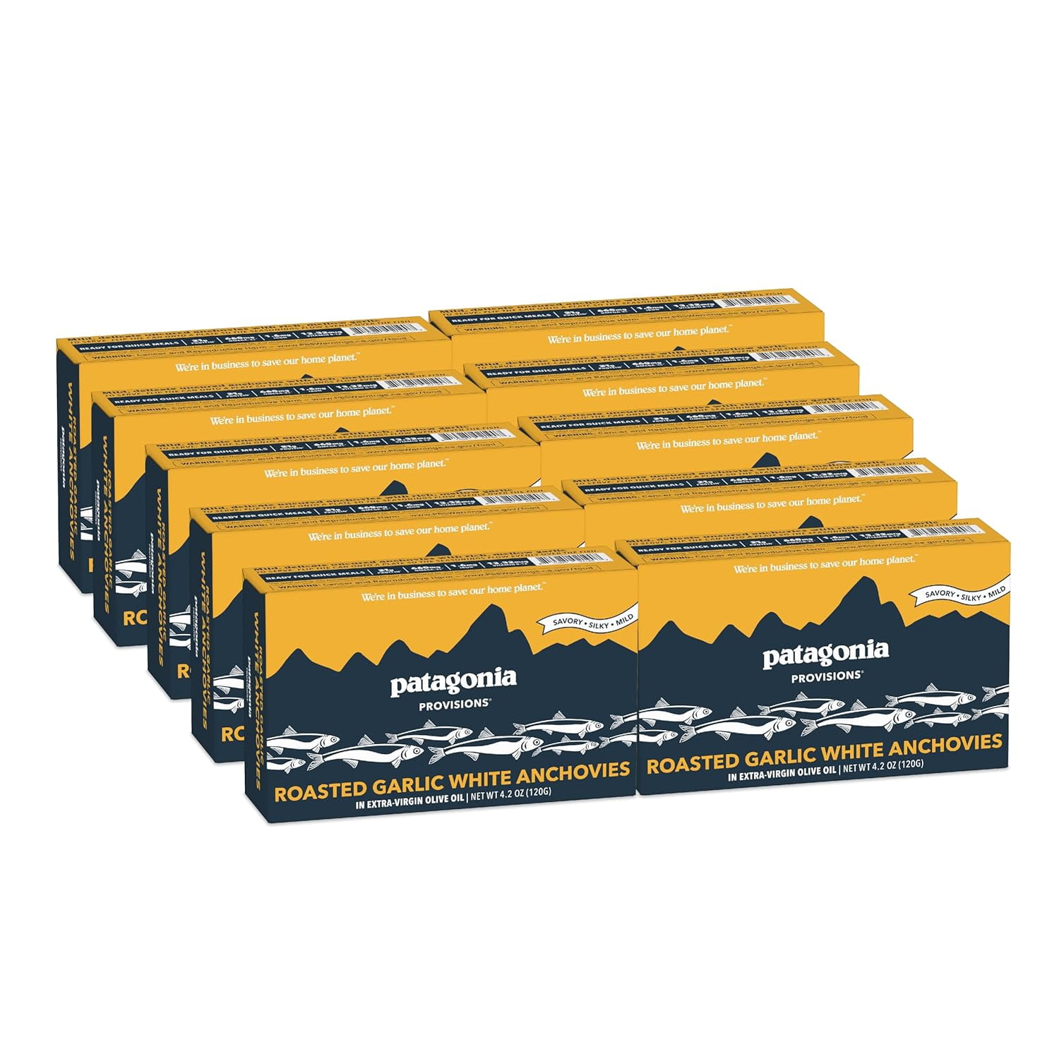 (Pack Of 10) Patagonia Provisions Anchovies Spanish Roasted Garlic 4.2 Oz