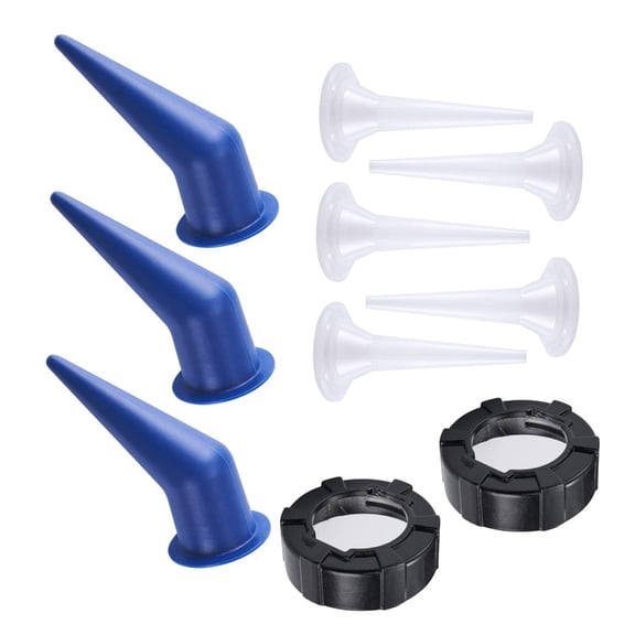 Pack Of 10 Sausage Caulking Nozzle Set Featuring Caps & Cones Tips Not Easy Damage for Precisions Work