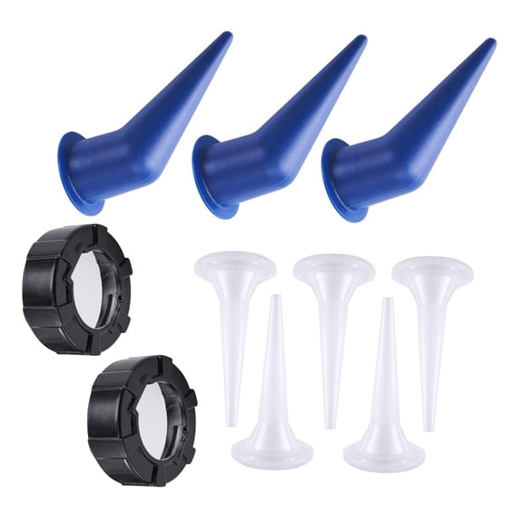 Pack Of 10 Sausage Caulking Nozzle Set Featuring Caps & Cones Tips Not Easy Damage for Precisions Work