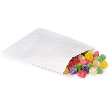 Pack Of 100, 1/2 Lb 5.75 X 7.5" Solid White Paper Candy Bags For Nuts, Candies Made In USA