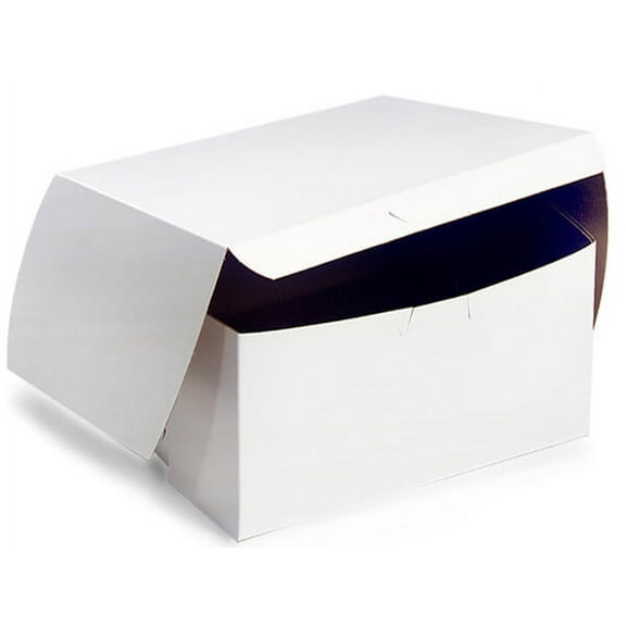 Pack Of 100, 12 X 12 X 5" Solid White Bakery Boxes 1-Piece Lock Corner Box For Cakes, Pies, Cupcakes Made In USA