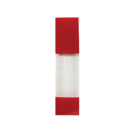 Pack Of 100, 2.75 X 1.75 X 10.75" Solid Red Designer Window 1.85 Mil Cello Bags Made In USA