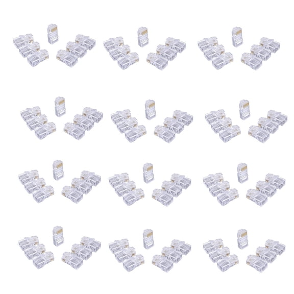 Pack Of 100 8P8C Cat6 RJ45 Connectors Cat6 RJ45 Ethernet Cable Crimp Connectors, UTP Networking Plugs For Wire