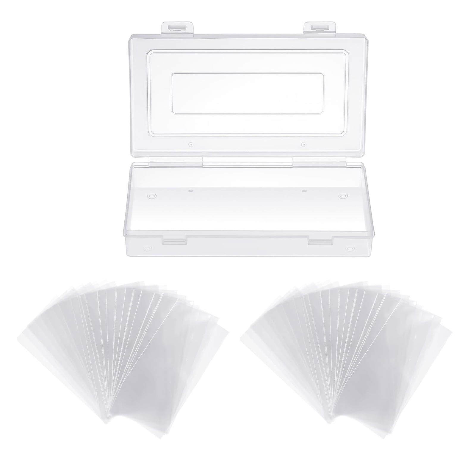 Pack Of 100 Clear Money Sleeves Currency Holder with Storage Case For ...