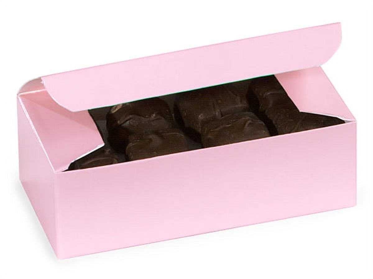 Pack Of 100 Pink Candy Boxes Solid 1 2 Lb 5.5 X 2.75 X 1.75
