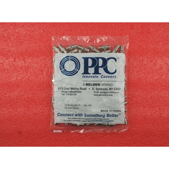 Pack Of 100 Ppc Belden CF81GHZM X T C Barrel Connector Fits Rg59/6/7/11