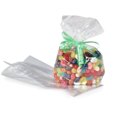 Pack Of 100, Solid Cello Bags 3.5 X 2 X 7.5" Clear Gusset Style Cello Bags 1.2 Mil For Cups, Mugs, Candles, Gifts & Food Items