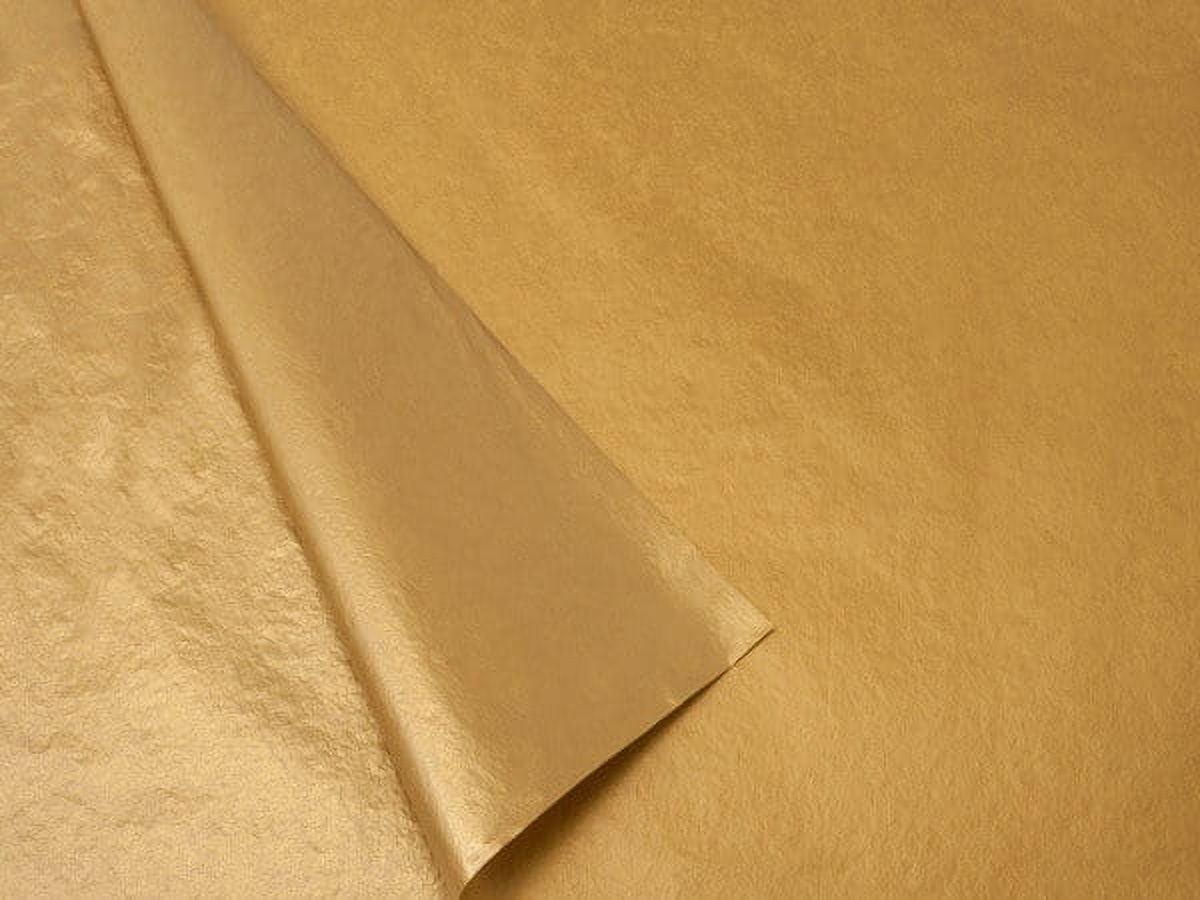Pack Of 100, Solid Metallic Gold & Gold Tissue Paper 20" x 30" Sheets 2-Sided Made in USA