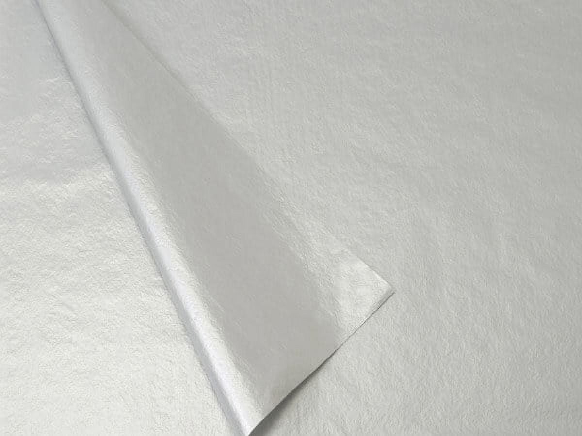 Pack Of 100, Solid Metallic Silver & Silver Tissue Paper 20 x 30 Sheets  2-Sided Made in USA 