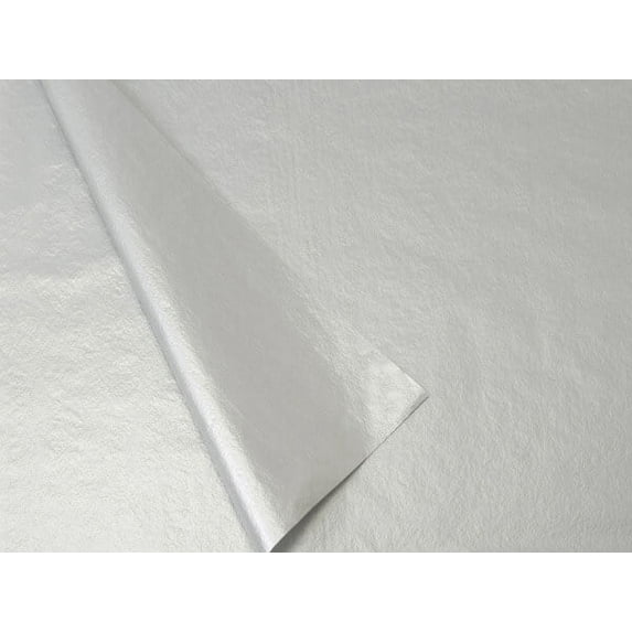 Pack Of 100, Solid Metallic Silver & Silver Tissue Paper 20" x 30" Sheets 2-Sided Made in USA