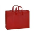 thumbnail image 1 of Pack Of 100, Vogue Size 16 x 5 x 12" Solid Red Reusable 3 Mil Plastic Shopping Bags W/6 Mil Soft Loop Handle, 1 of 1