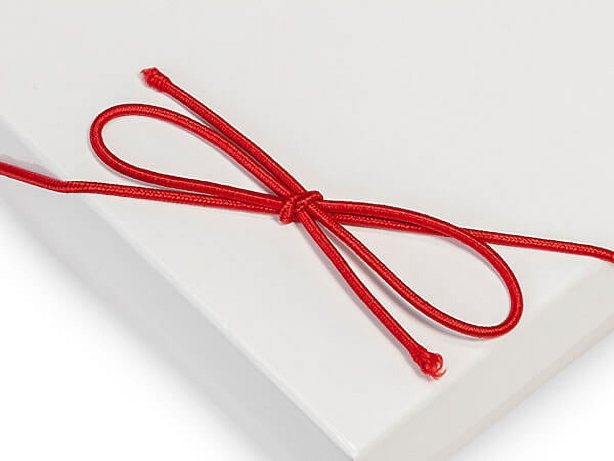 Pack Of 1000, 10" Matte Red Stretch Cord Loops W/PreTied Bows Made From 1/16" Round Elastic For