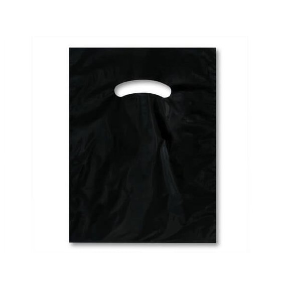 Pack Of 1000, 9" x 12" Solid Black Super Gloss Recycled Plastic Bags 1.25 Mil Made in USA