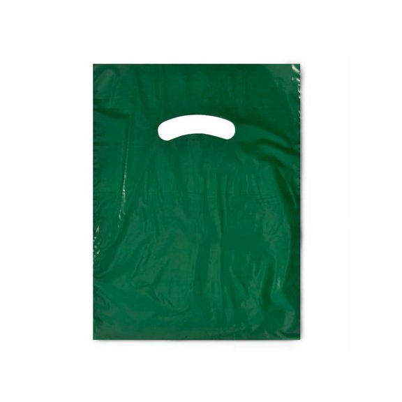 Pack Of 1000, 9" x 12" Solid Dark Green Super Gloss Recycled Plastic Bags 1.25 Mil Made in USA