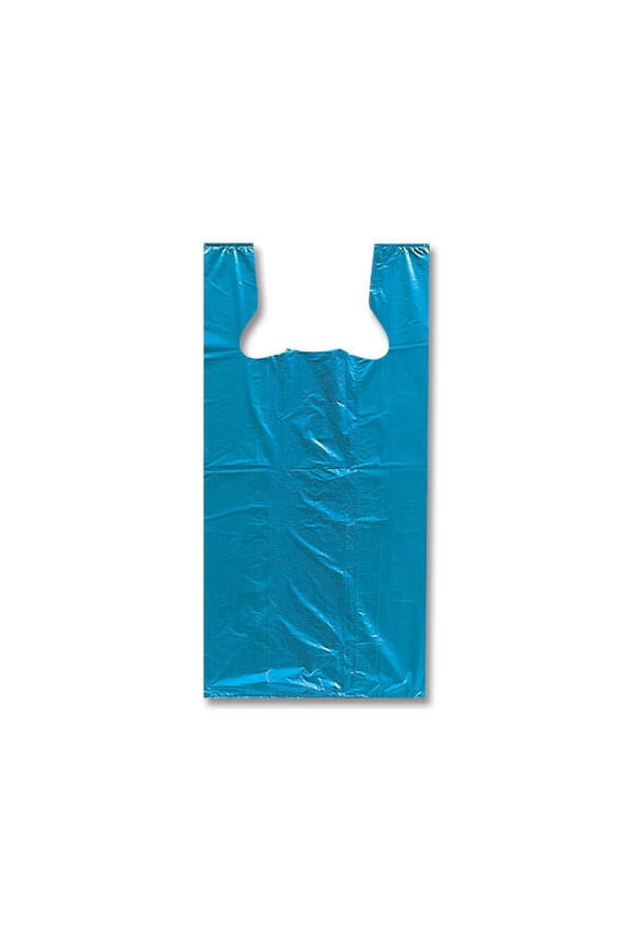 Pack Of 1000, Solid Blue 100% Recycled T Sacks 11.5 X 6.5 X 21.5" .60 Mil Medium