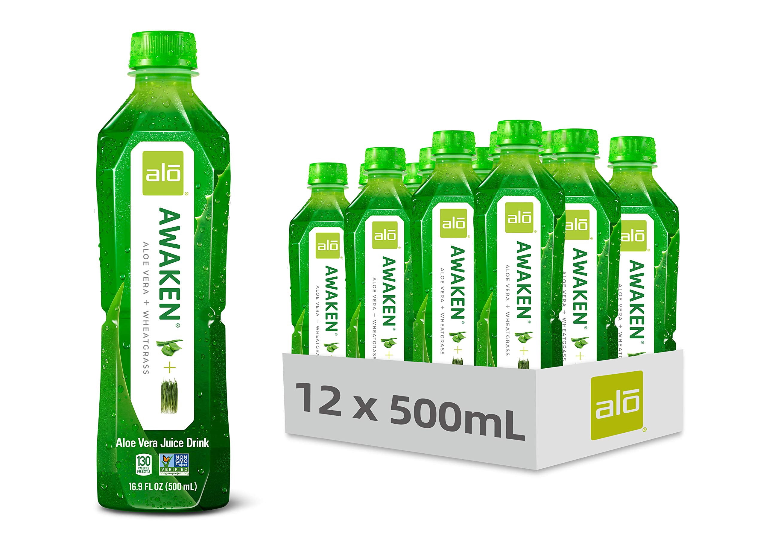 (Pack Of 12) Alo Beverage Aloe Awaken Wheatgrass 16.9 Fo