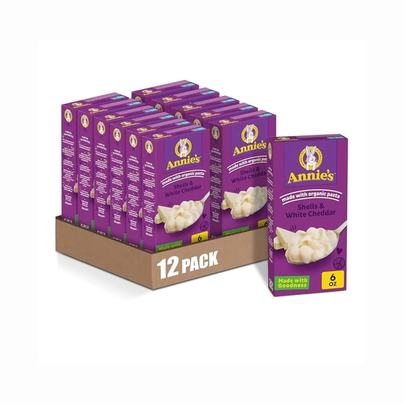 (Pack Of 12) Annie's Homegrown Mac & Cheese Shell & White Cheddar 6 Oz