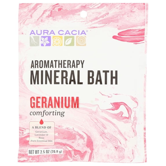 (Pack Of 12) Aura Cacia Bath Mineral Geranium Comforting 2.5 Oz